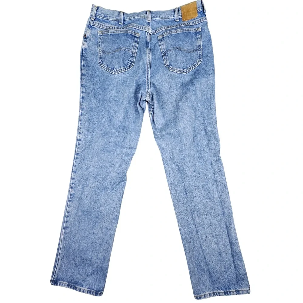 VTG Lee Jeans Men 40x34 (37x33) Blue Regular Fit Straight Leg Denim Workwear Dad
